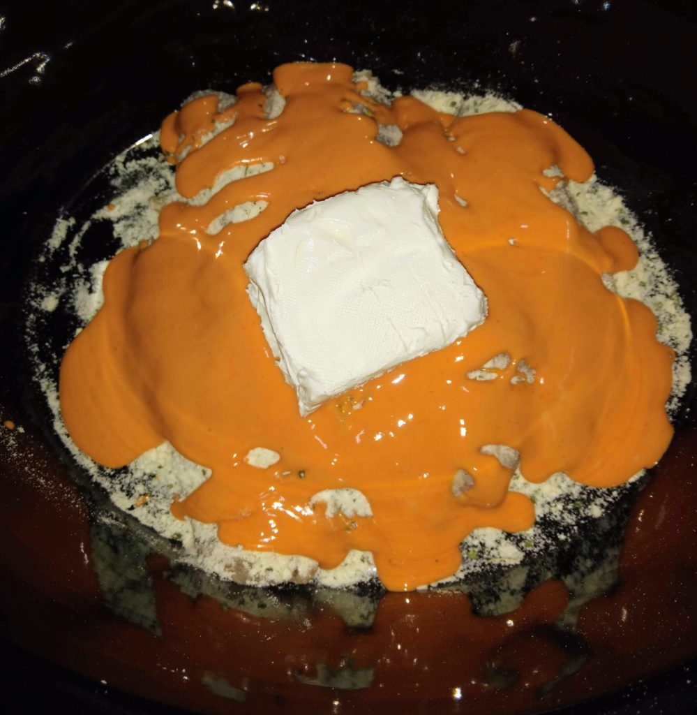 buffalo chicken slider filling before cooking and mixing